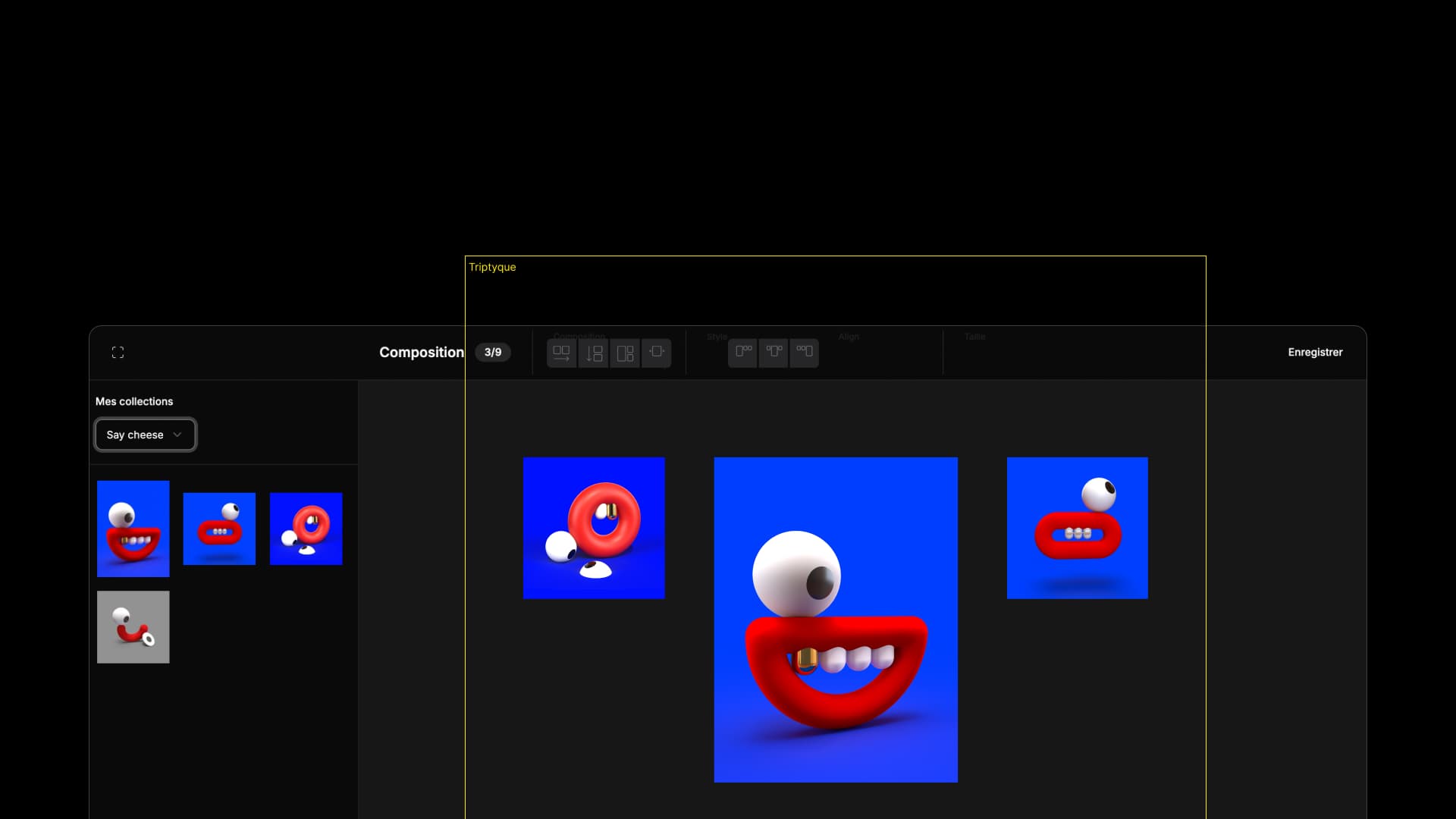 Compositions, votre portfolio est votre musée : pas de mise en forme industrielle