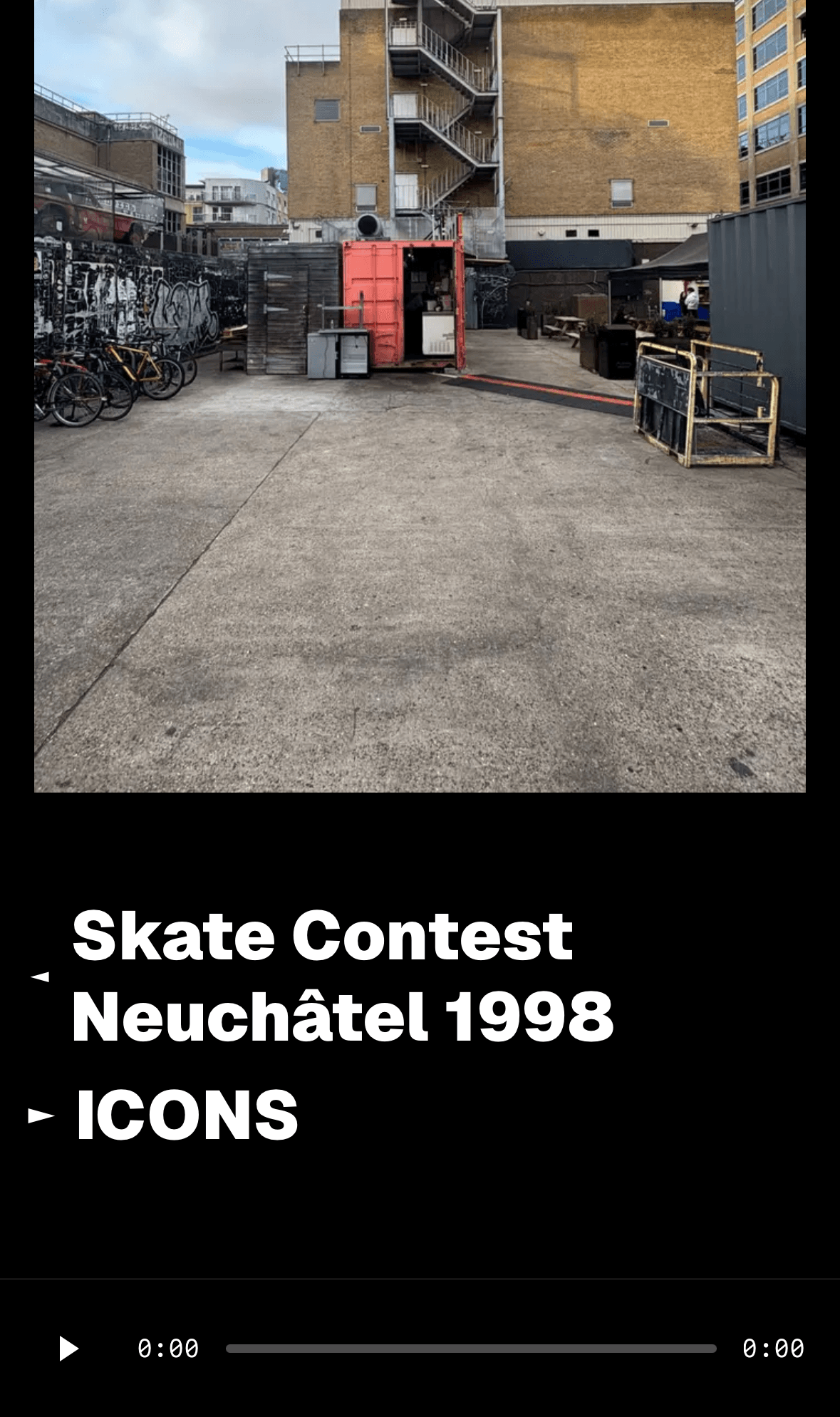 Une page de portfolio Granit avec sa note vocale, sur iPhone